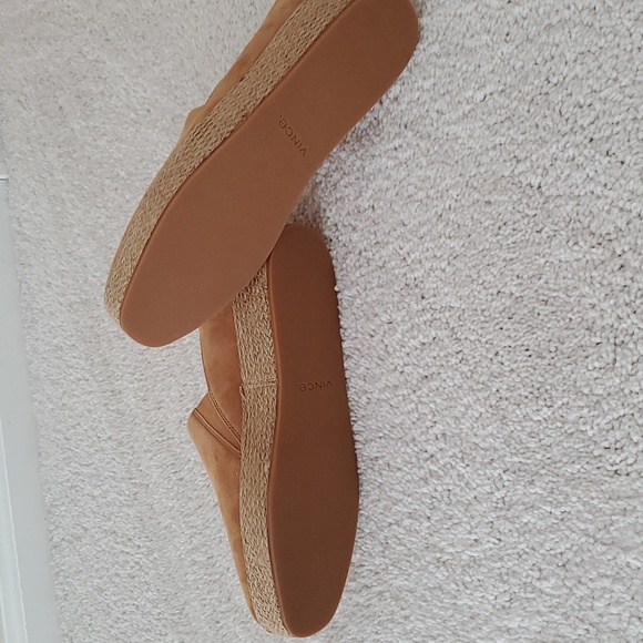 NWOT Vince Saxon Platform Espadrilles Suede Leather Loafers Slip Ons - Size 6 - Picture 3 of 6